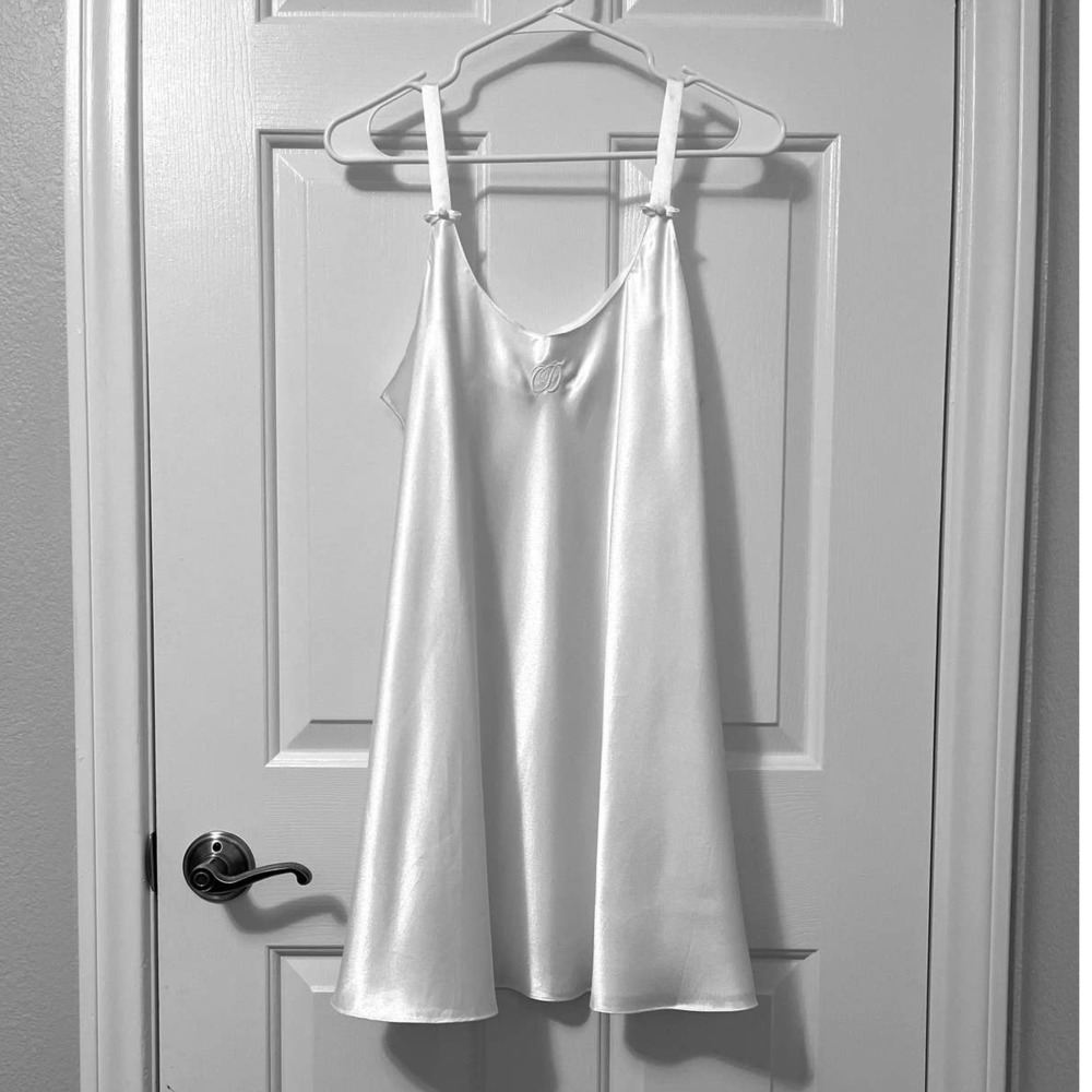 Vintage Christian Dior White Satin Nightgown - Large